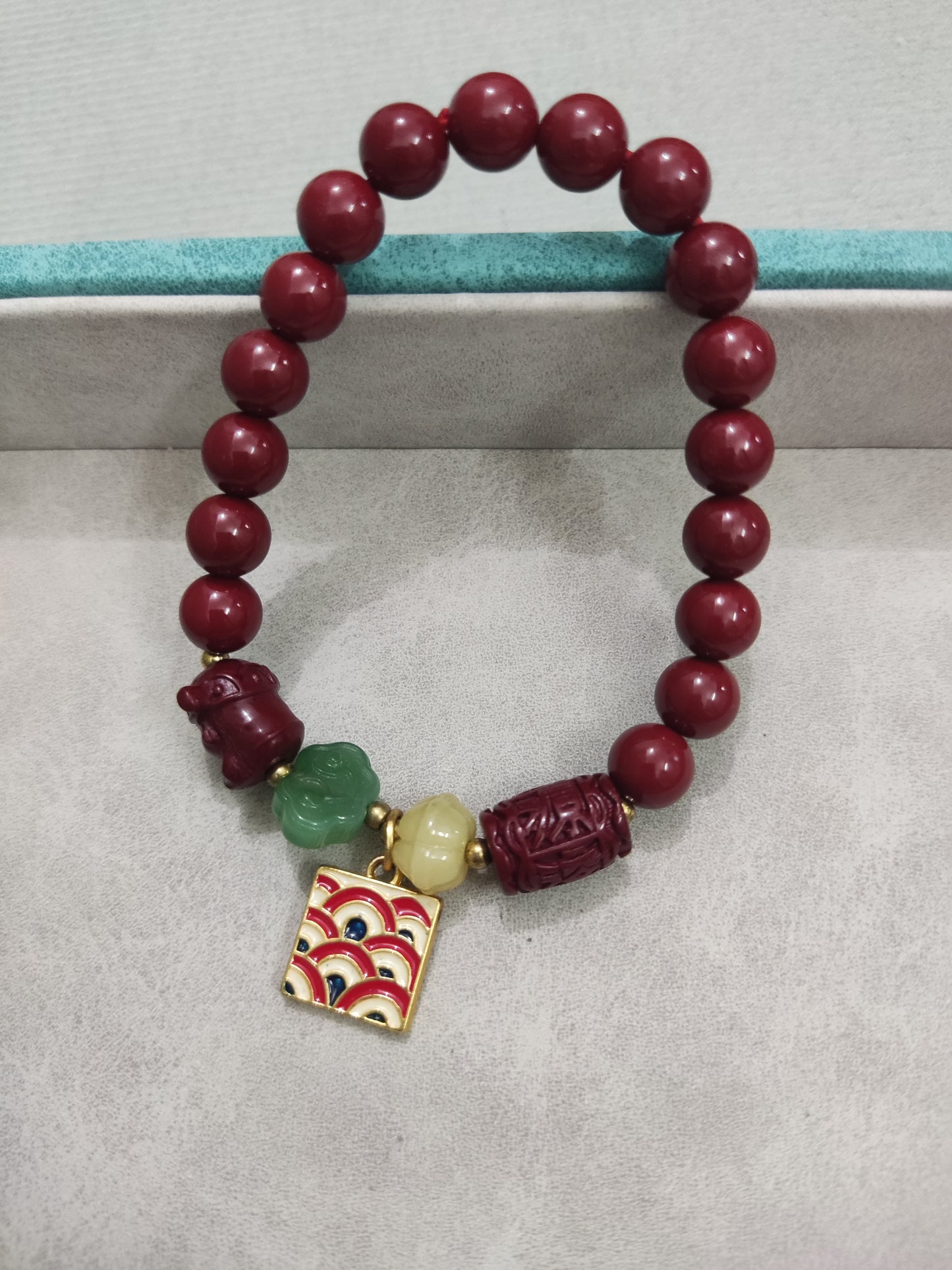Promotes Sleep Cinnabar bracelet with "FU"charater,means best wishes.