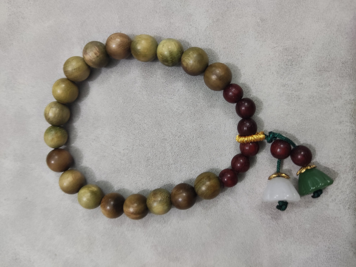 Old Sandalwood and hetian jade Lotus bracelet