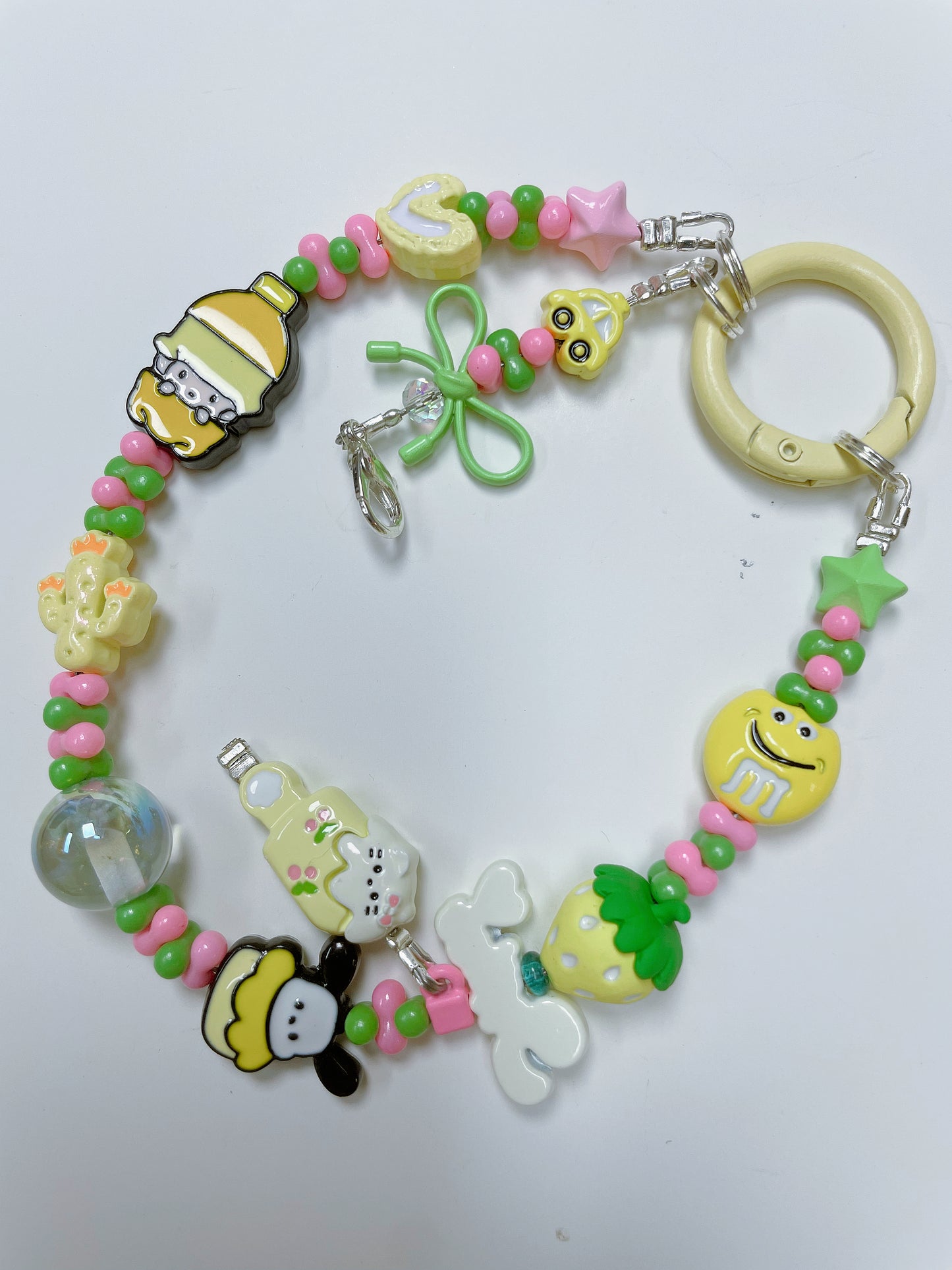 Merry Chrismas gifts charm with pochaco strawberry cactus crystal