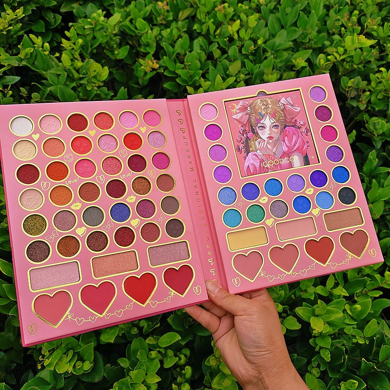 70 colour eyeshadow palette, pearlescent matte, glitter, glitter, glitter, palette, stage makeup, COS palette