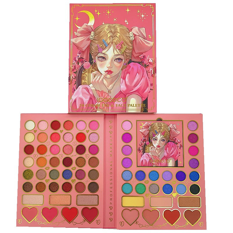 70 colour eyeshadow palette, pearlescent matte, glitter, glitter, glitter, palette, stage makeup, COS palette
