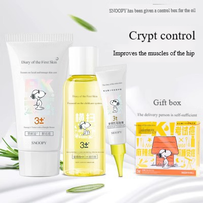 snoopy snoopy teen student female acne control cleanser toner skincare product set for boys and girls