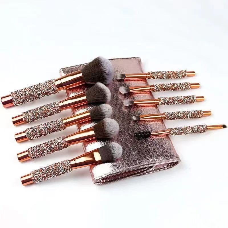 10pcs diamond crystal set full set of tools powder brush soft bristle brush blush beginner portable