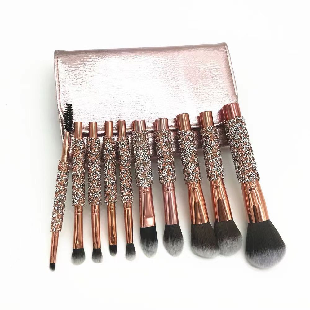 10pcs diamond crystal set full set of tools powder brush soft bristle brush blush beginner portable