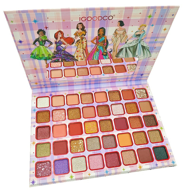 40-colour eyeshadow palette, pearlescent matte glitter, glitter palette, stage makeup, COS palette