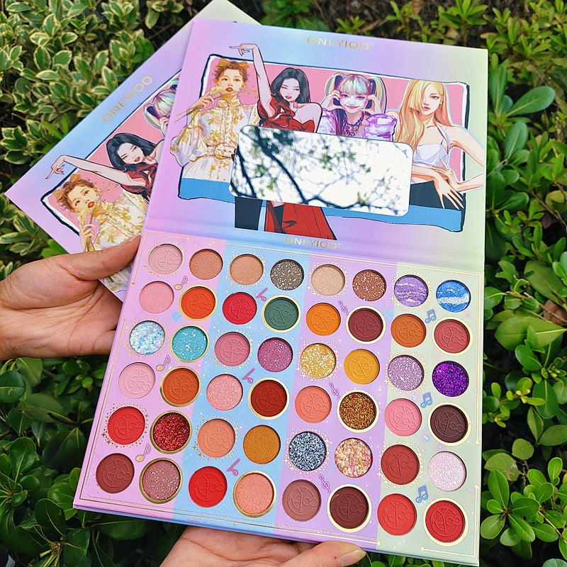 48-colour eyeshadow palette, pearlescent matte glitter, glitter palette, stage makeup, COS palette