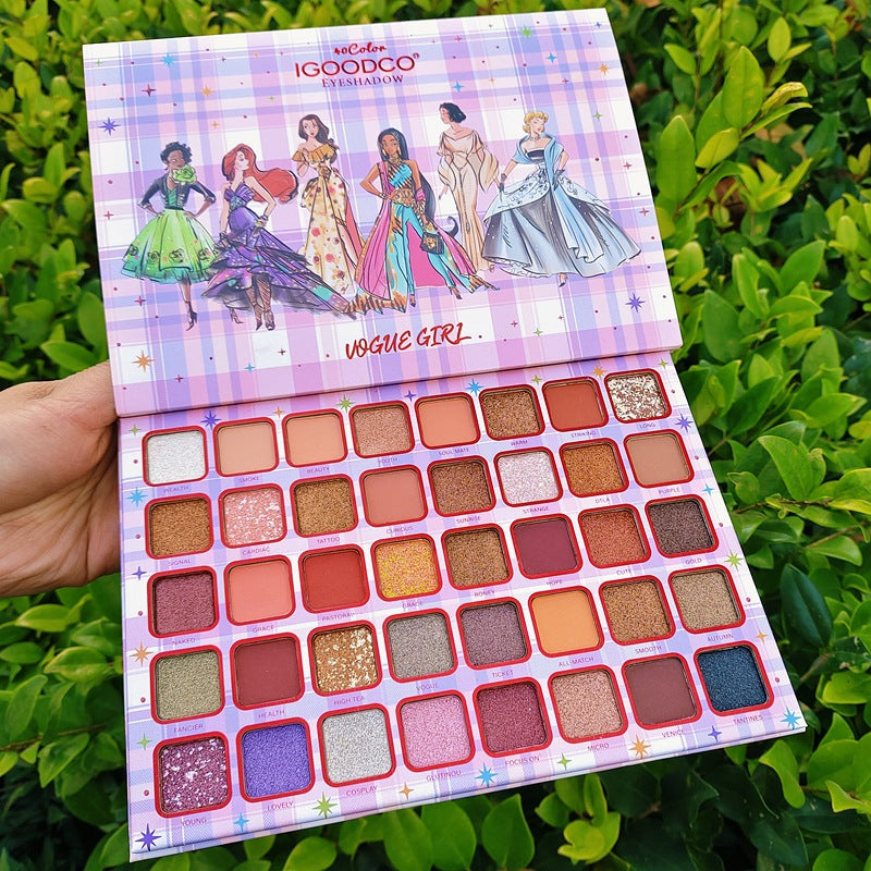 40-colour eyeshadow palette, pearlescent matte glitter, glitter palette, stage makeup, COS palette