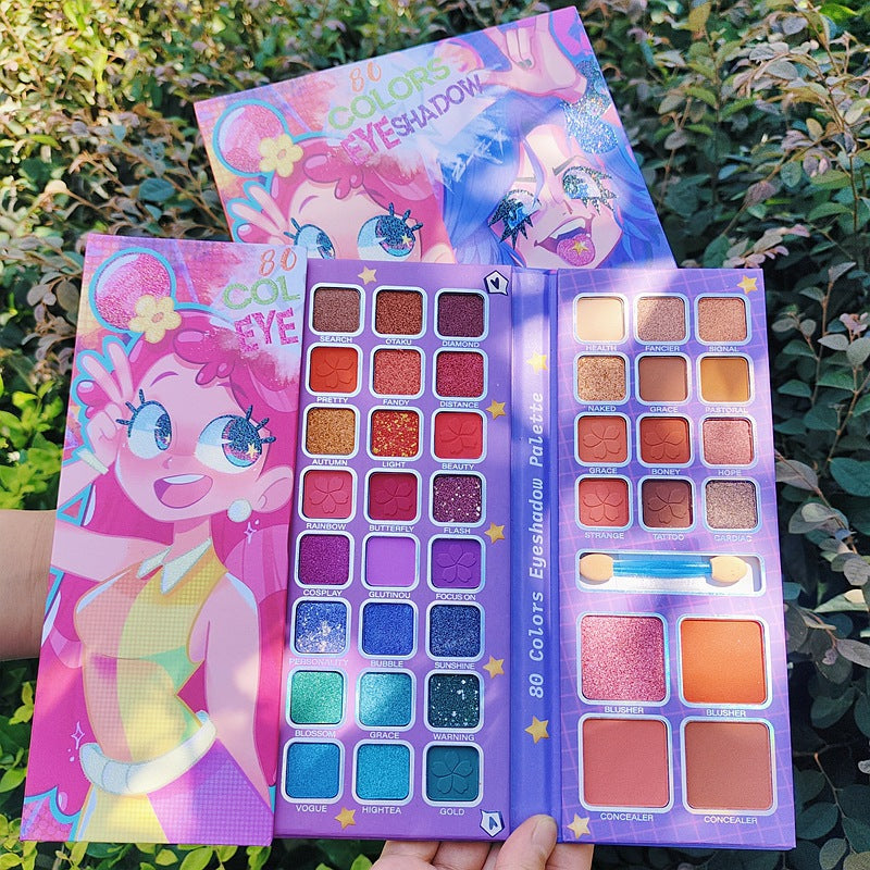 80-colour eyeshadow palette, highlighter, contouring, pearlescent matte, glitter, glitter, glitter, palette, multi-functional palette