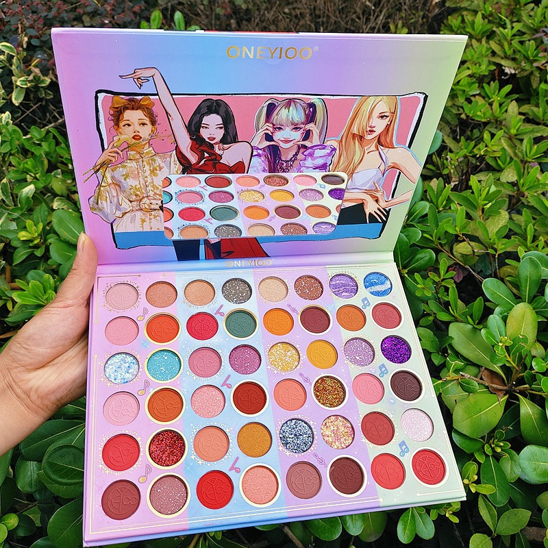 48-colour eyeshadow palette, pearlescent matte glitter, glitter palette, stage makeup, COS palette