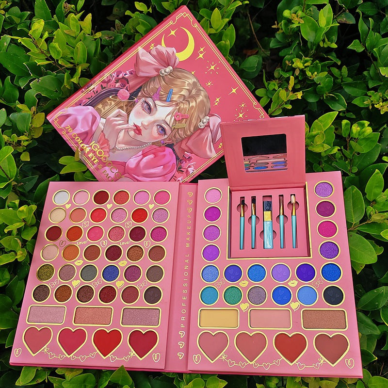 70 colour eyeshadow palette, pearlescent matte, glitter, glitter, glitter, palette, stage makeup, COS palette