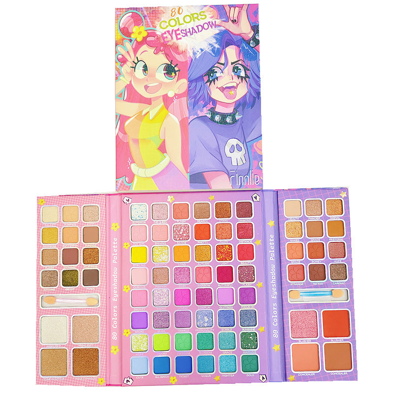 80-colour eyeshadow palette, highlighter, contouring, pearlescent matte, glitter, glitter, glitter, palette, multi-functional palette